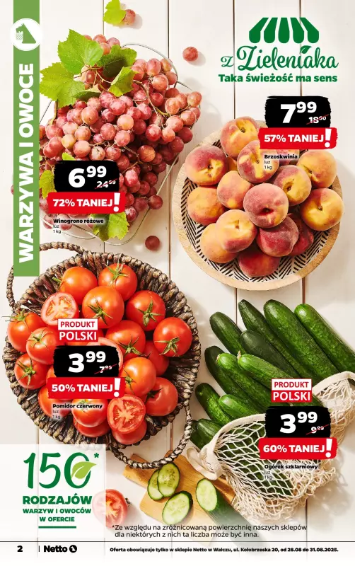 Netto - gazetka promocyjna Wałcz, ul. Kołobrzeska 20 - otwarcie już w CZWARTEK 28.08 od czwartku 28.08 do niedzieli 31.08 - strona 2