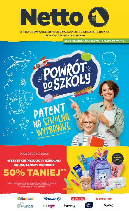 Netto - gazetka promocyjna Katalog Powrót do szkoły od czwartku 14.08 do niedzieli 31.08