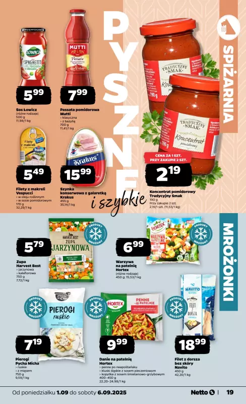 Netto - gazetka promocyjna Gazetka Spożywcza od poniedziałku 01.09 do soboty 06.09 - strona 19