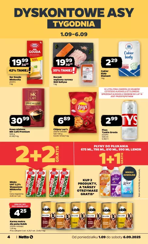 Netto - gazetka promocyjna Gazetka Spożywcza od poniedziałku 01.09 do soboty 06.09 - strona 4