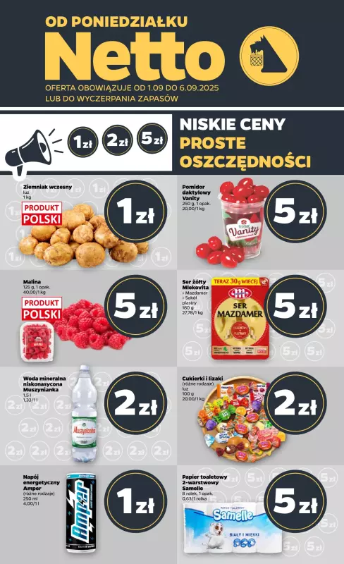 Netto - gazetka promocyjna Gazetka Spożywcza od poniedziałku 01.09 do soboty 06.09