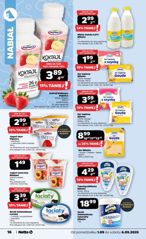 Netto - gazetka promocyjna Gazetka Spożywcza od poniedziałku 01.09 do soboty 06.09 - strona 16