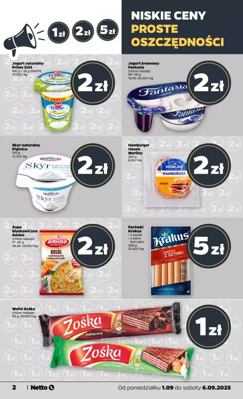 Netto - gazetka promocyjna Gazetka Spożywcza od poniedziałku 01.09 do soboty 06.09 - strona 2