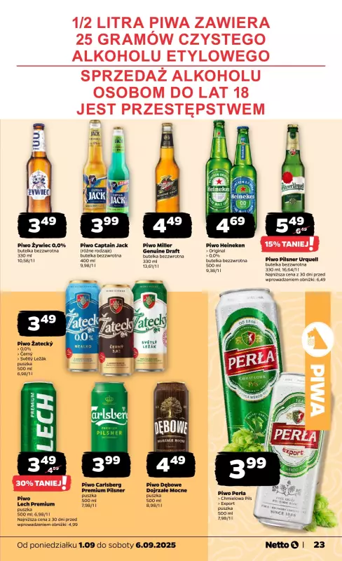 Netto - gazetka promocyjna Gazetka Spożywcza od poniedziałku 01.09 do soboty 06.09 - strona 23