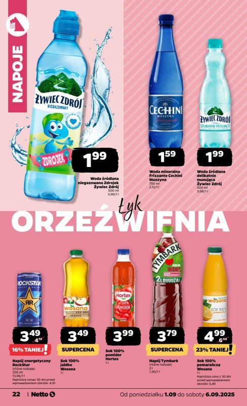 Netto - gazetka promocyjna Gazetka Spożywcza od poniedziałku 01.09 do soboty 06.09 - strona 22