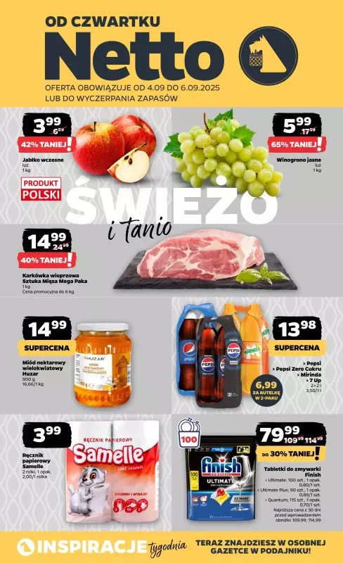 Netto - gazetka promocyjna Gazetka Spożywcza od czwartku 04.09 do soboty 06.09