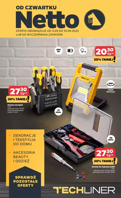 Netto - gazetka promocyjna Gazetka Non Food od czwartku 04.09 do wtorku 09.09