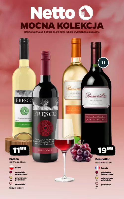 Netto - gazetka promocyjna Mocna Kolekcja - Wina od poniedziałku 01.09 do soboty 13.09