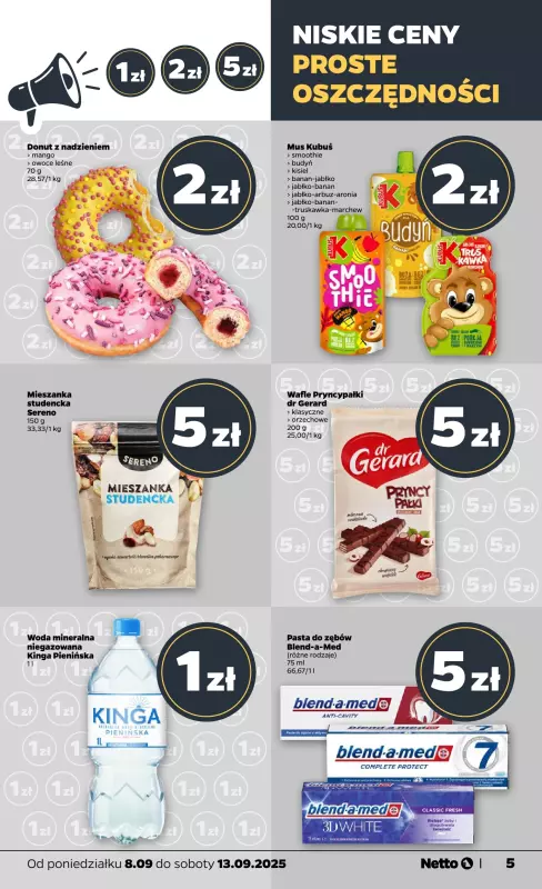 Netto - gazetka promocyjna Gazetka Spożywcza od poniedziałku 08.09 do soboty 13.09 - strona 5