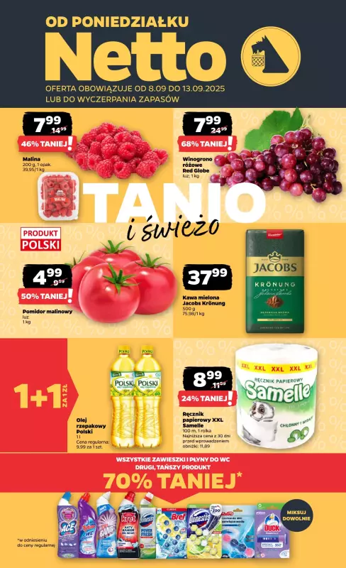 Netto - gazetka promocyjna Gazetka Spożywcza od poniedziałku 08.09 do soboty 13.09