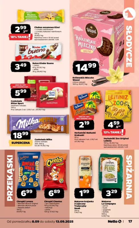Netto - gazetka promocyjna Gazetka Spożywcza od poniedziałku 08.09 do soboty 13.09 - strona 17