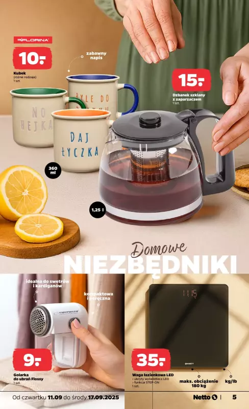 Netto - gazetka promocyjna Gazetka Non Food od czwartku 11.09 do środy 17.09 - strona 5