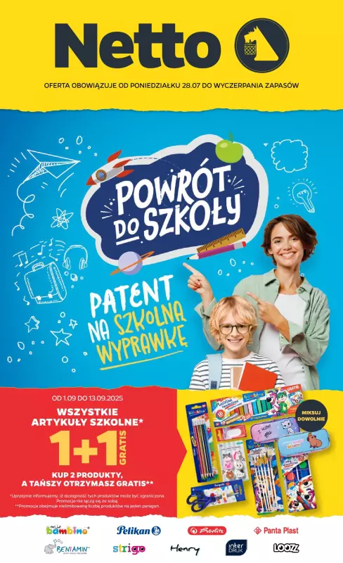 Netto - gazetka promocyjna Powrót do szkoły od piątku 05.09 do soboty 13.09