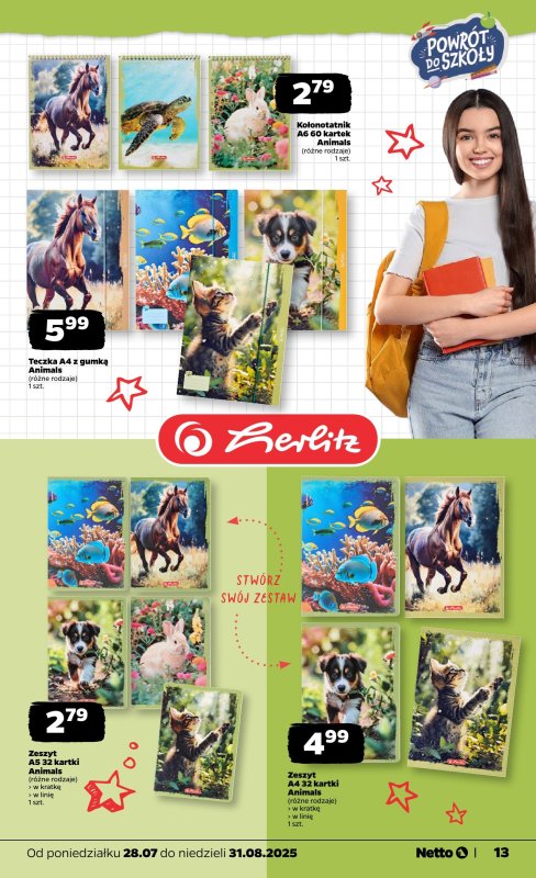 Netto - gazetka promocyjna Powrót do szkoły od piątku 05.09  - strona 13