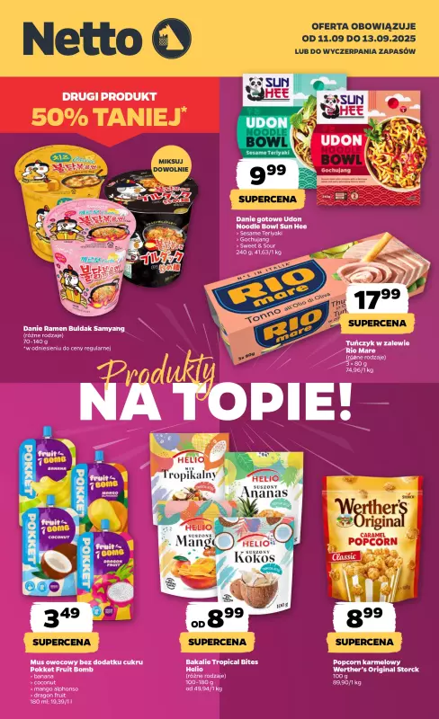 Netto - gazetka promocyjna Produkty na topie w Netto! od czwartku 11.09 do soboty 13.09