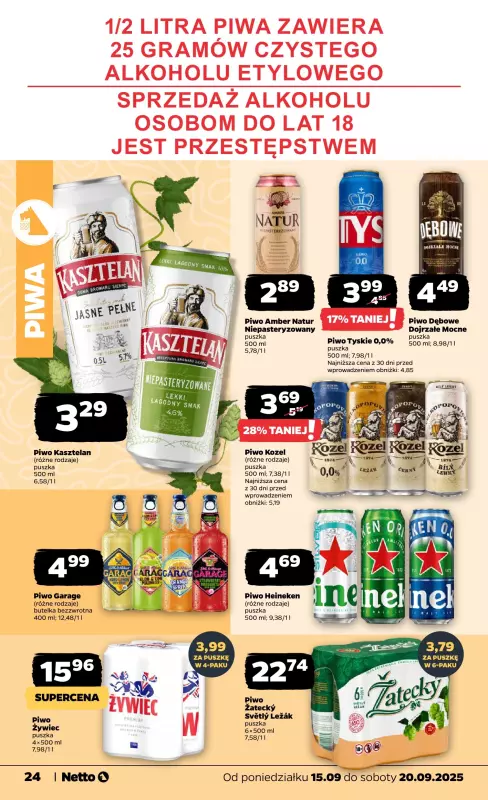 Netto - gazetka promocyjna Gazetka Spożywcza od poniedziałku 15.09 do soboty 20.09 - strona 24