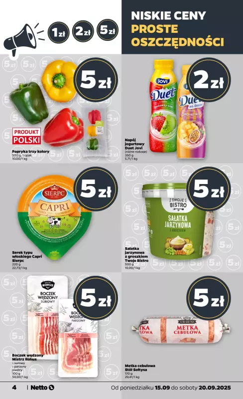 Netto - gazetka promocyjna Gazetka Spożywcza od poniedziałku 15.09 do soboty 20.09 - strona 4