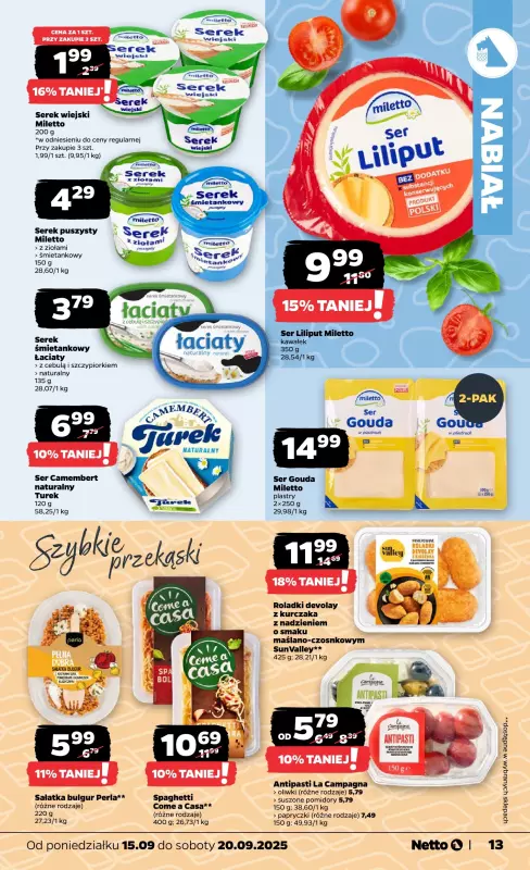 Netto - gazetka promocyjna Gazetka Spożywcza od poniedziałku 15.09 do soboty 20.09 - strona 13
