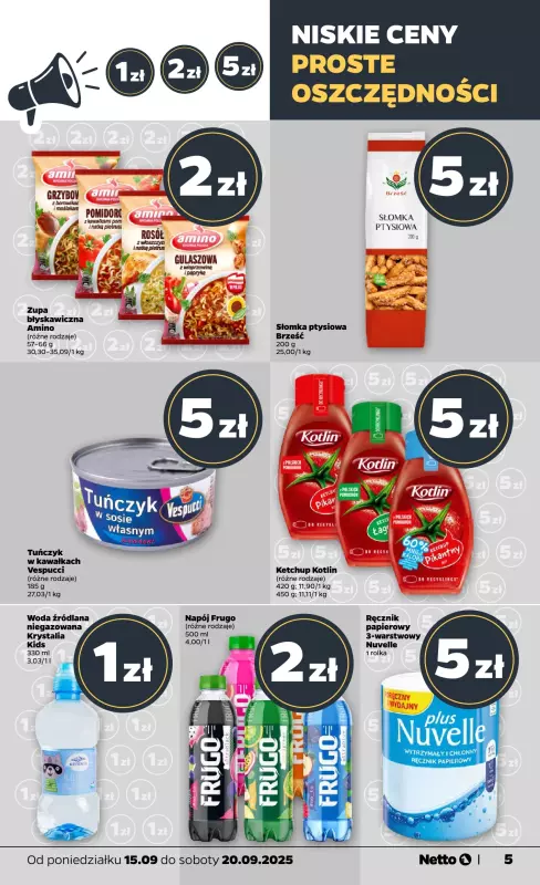 Netto - gazetka promocyjna Gazetka Spożywcza od poniedziałku 15.09 do soboty 20.09 - strona 5