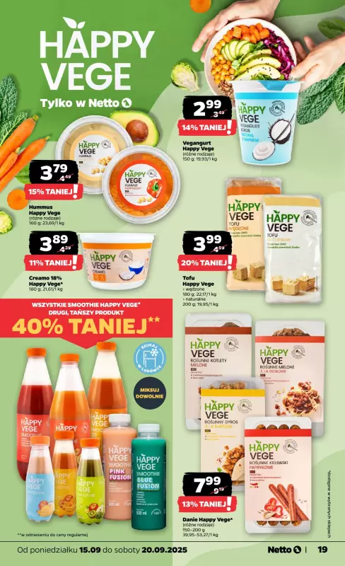 Netto - gazetka promocyjna Gazetka Spożywcza od poniedziałku 15.09 do soboty 20.09 - strona 19