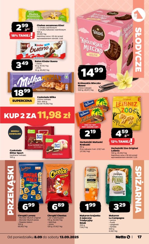 Netto - gazetka promocyjna Gazetka Spożywcza od poniedziałku 08.09 do soboty 13.09 - strona 17