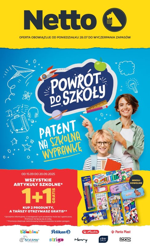 Netto - gazetka promocyjna Powrót do szkoły od piątku 05.09 do soboty 20.09