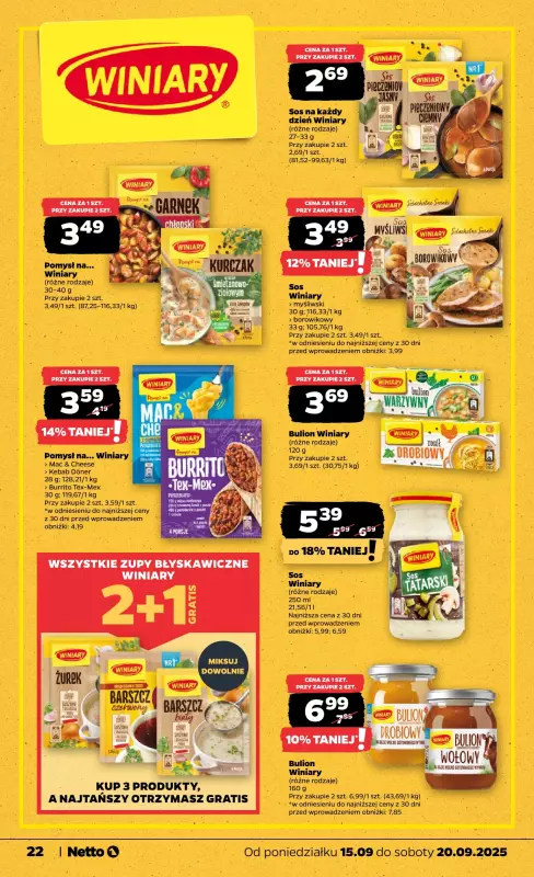 Netto - gazetka promocyjna Gazetka Spożywcza od poniedziałku 15.09 do soboty 20.09 - strona 22