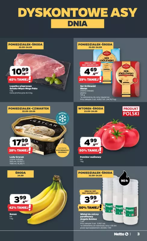 Netto - gazetka promocyjna Gazetka Spożywcza od poniedziałku 22.09 do soboty 27.09 - strona 3