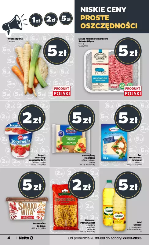 Netto - gazetka promocyjna Gazetka Spożywcza od poniedziałku 22.09 do soboty 27.09 - strona 4