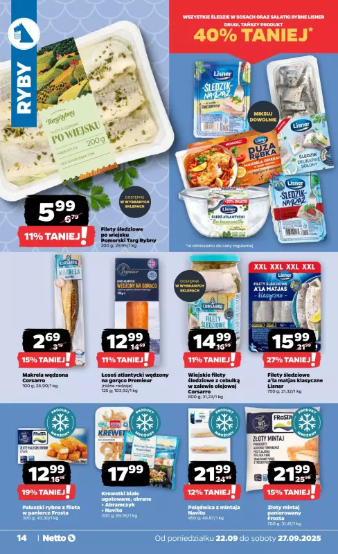 Netto - gazetka promocyjna Gazetka Spożywcza od poniedziałku 22.09 do soboty 27.09 - strona 14