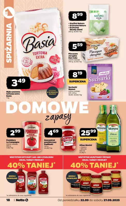 Netto - gazetka promocyjna Gazetka Spożywcza od poniedziałku 22.09 do soboty 27.09 - strona 18
