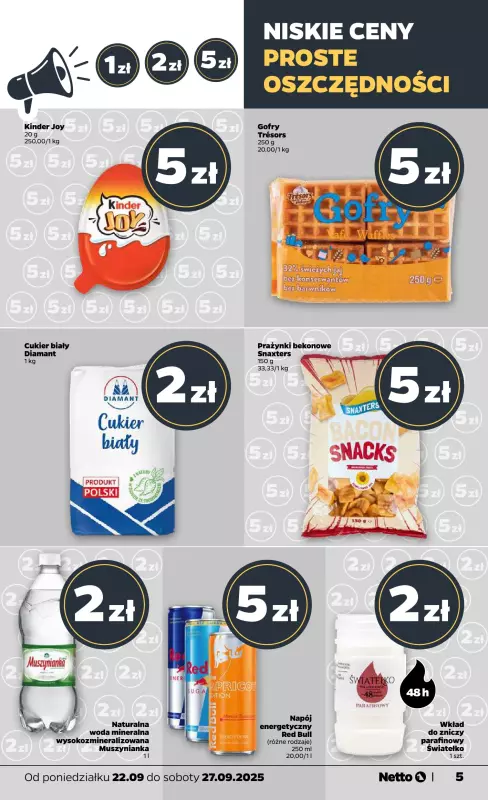 Netto - gazetka promocyjna Gazetka Spożywcza od poniedziałku 22.09 do soboty 27.09 - strona 5