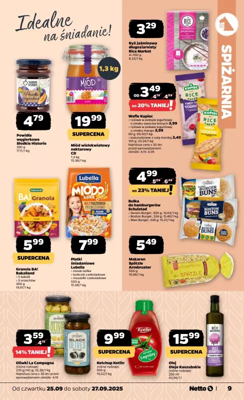 Netto - gazetka promocyjna Gazetka Spożywcza od czwartku 25.09 do soboty 27.09 - strona 9