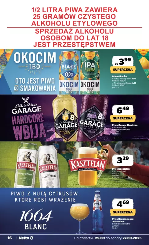 Netto - gazetka promocyjna Gazetka Spożywcza od czwartku 25.09 do soboty 27.09 - strona 16