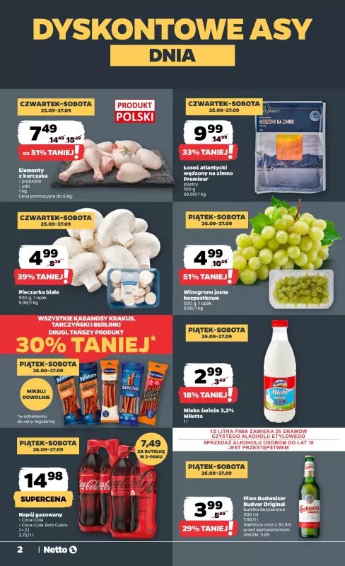 Netto - gazetka promocyjna Gazetka Spożywcza od czwartku 25.09 do soboty 27.09 - strona 2
