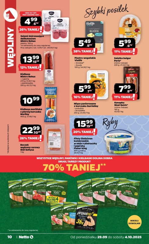 Netto - gazetka promocyjna Gazetka Spożywcza od poniedziałku 29.09 do soboty 04.10 - strona 10