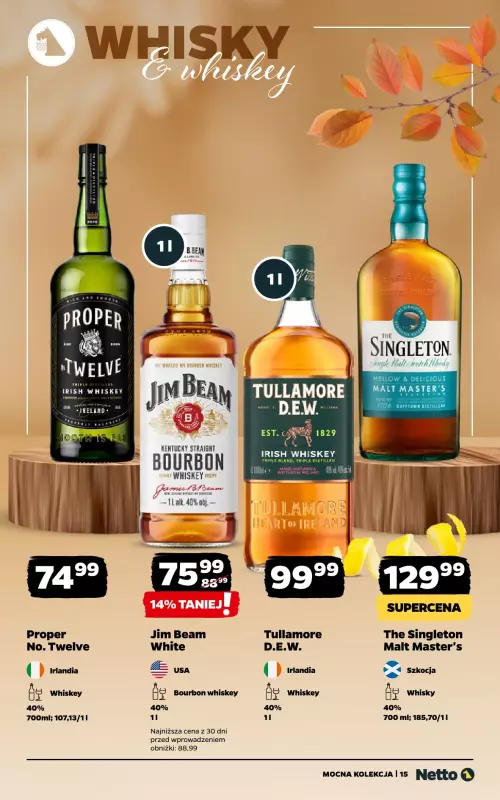 Netto - gazetka promocyjna Mocna Kolekcja - Alkohole Mocne od środy 01.10 do soboty 11.10 - strona 15