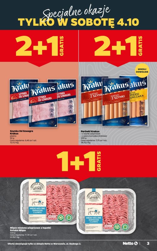 Netto - gazetka promocyjna Warszawa ul. Raabego 2, Wielkie otwarcie już w CZWARTEK 2.10 od czwartku 02.10 do soboty 04.10 - strona 3
