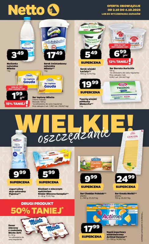 Netto - gazetka promocyjna Wielkie Oszczędzanie! od czwartku 02.10 do soboty 04.10