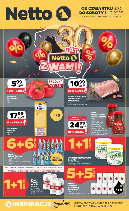Netto - gazetka promocyjna Gazetka Spożywcza od czwartku 09.10 do soboty 11.10