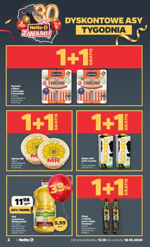 Netto - gazetka promocyjna Gazetka Spożywcza od poniedziałku 13.10 do soboty 18.10 - strona 2