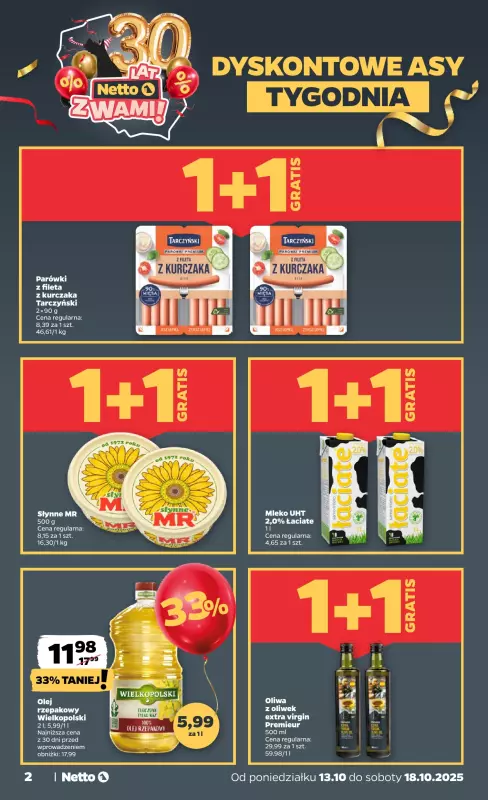 Netto - gazetka promocyjna Gazetka Spożywcza od poniedziałku 13.10 do soboty 18.10 - strona 2