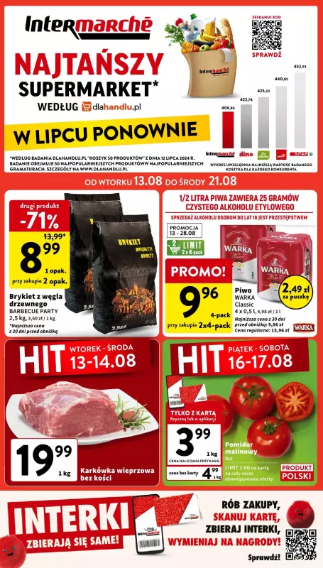 Intermarche - gazetka promocyjna Gazetka od wtorku 13.08 do środy 21.08