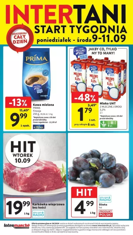 Intermarche - gazetka promocyjna Intertani start tygodnia  