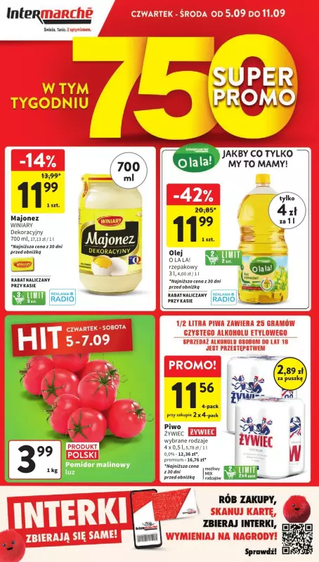 Intermarche - gazetka promocyjna Gazetka od czwartku 05.09 do środy 11.09