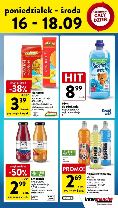 Intermarche - gazetka promocyjna Intertani start tygodnia od poniedziałku 16.09 do środy 18.09 - strona 3