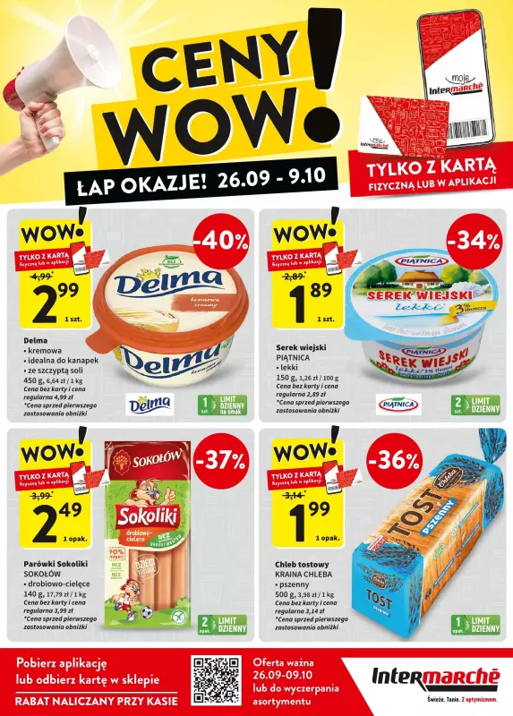 Intermarche - gazetka promocyjna CENY WOW! od czwartku 26.09 do środy 09.10