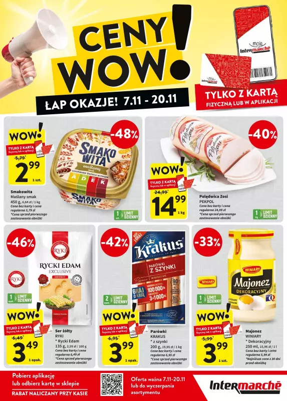 Intermarche - gazetka promocyjna Ceny WOW od czwartku 07.11 do środy 20.11