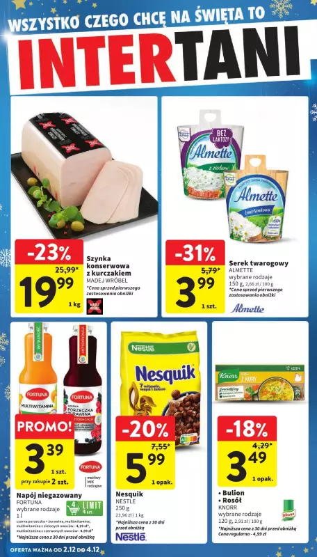 Intermarche - gazetka promocyjna Intertani start tygodnia od poniedziałku 02.12 do środy 04.12 - strona 2