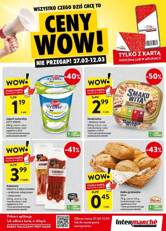 Intermarche - gazetka promocyjna Ceny WOW od czwartku 27.02 do środy 12.03